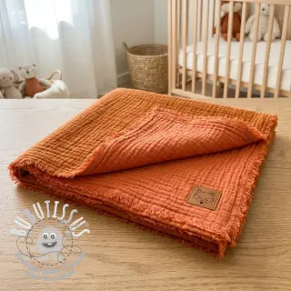 Tissu double gaze/mousseline DOUBLE FACE brick