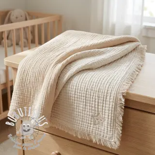 Tissu double gaze/mousseline DOUBLE FACE sand