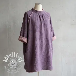 Tissu double gaze/mousseline DOUBLE FACE lavender