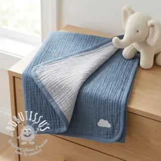 Tissu double gaze/mousseline DOUBLE FACE cloud blue