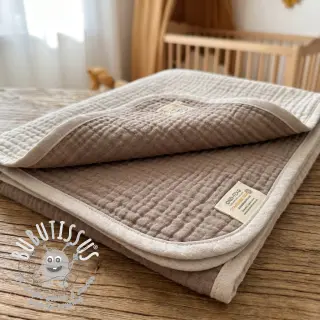 Tissu double gaze/mousseline DOUBLE FACE pebble