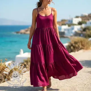 Viscose lin BUBBLY brom beere