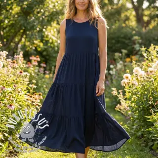 Viscose lin BUBBLY marine
