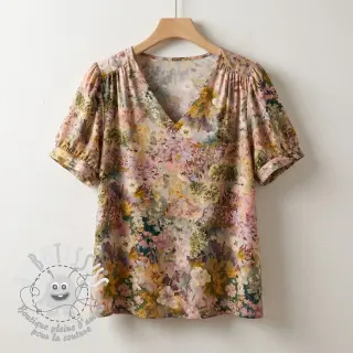 Viscose RAYON POPLIN Blossoms design B