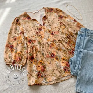 Viscose RAYON POPLIN Flower sea design E