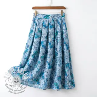 Viscose RAYON POPLIN Flower sea design D