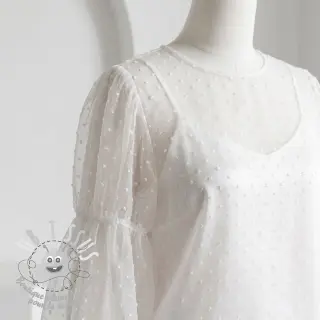 Tulle pour jupe tutu DOTS off white