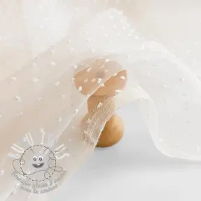 Tulle pour jupe tutu DOTS off white