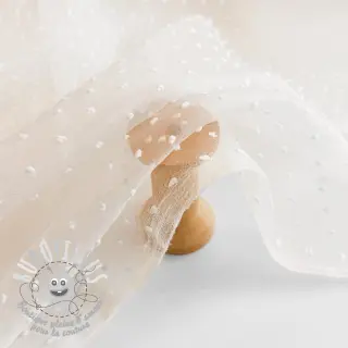 Tulle pour jupe tutu DOTS off white