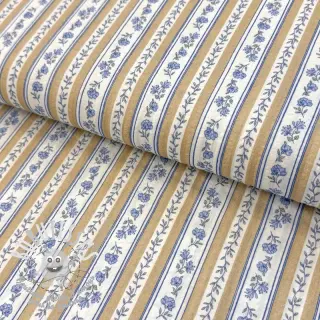 Tissu coton BUBBLE Stripes with flowers digital print