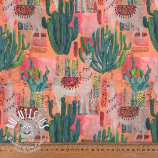Tissu coton VOILE Llama digital print