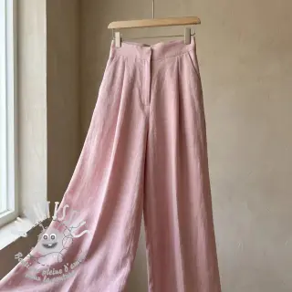 Viscose lin WASHED old rose