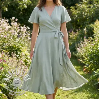 Viscose lin WASHED mint