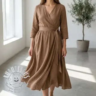 Viscose lin WASHED earth