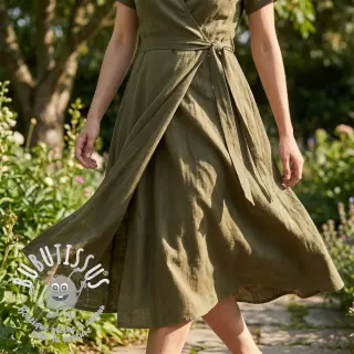 Viscose lin WASHED olive