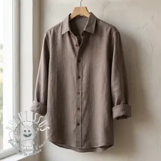 Viscose lin WASHED taupe