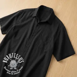 Viscose lin WASHED black