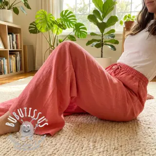 Viscose lin WASHED coral