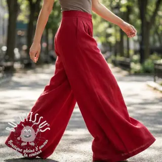 Viscose lin WASHED dark red