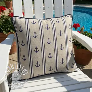 Tissu déco Linenlook Stripe Maritime