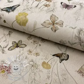 Tissu déco Linenlook Butterfly dreamy flower digital print