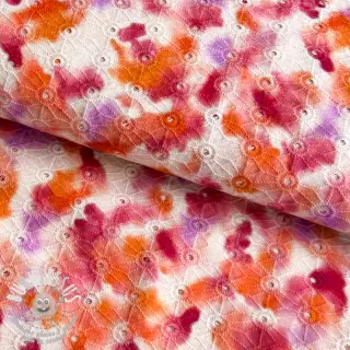 Tissu coton EMBROIDERY Paint brush design A