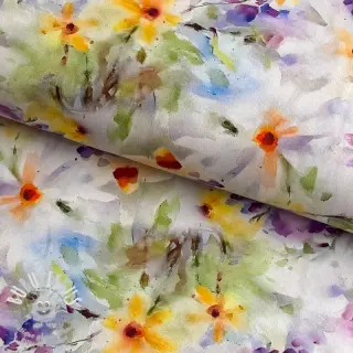 Tissu coton SATIN STRETCH Corn flowers