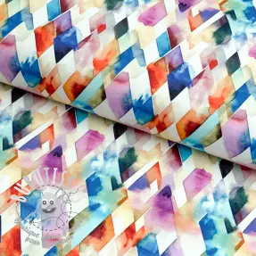 Tissu coton SATIN STRETCH Irregular diamonds design B