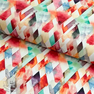 Tissu coton SATIN STRETCH Irregular diamonds design A