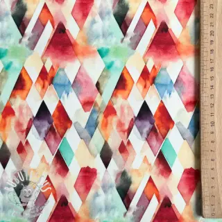 Tissu coton SATIN STRETCH Irregular diamonds design A