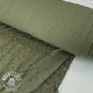 Tissu coton SMOGGED EMBROIDERY army green