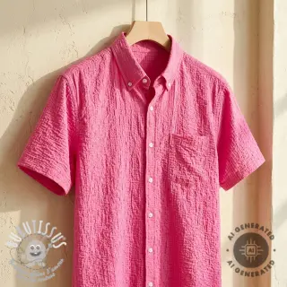 Tissu coton SMOGGED EMBROIDERY fuchsia