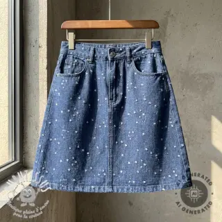 JEANS DENIM 6 OZ Uneven Small Holes dark blue