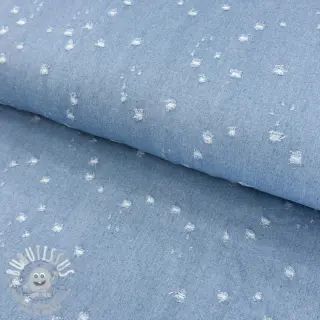 JEANS DENIM 6 OZ Uneven Small Holes light blue