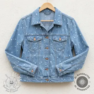 JEANS DENIM 6 OZ Uneven Small Holes light blue