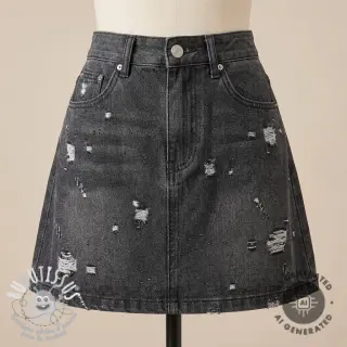 JEANS DENIM 6 OZ Big Holes black