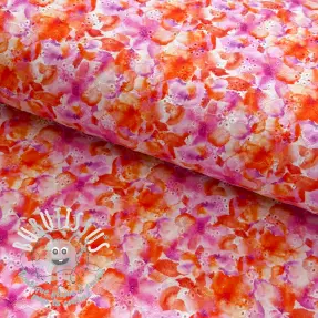 Tissu coton EMBROIDERY Viola peach digital print