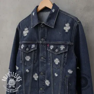 JEANS DENIM 6 OZ Big Holes dark blue