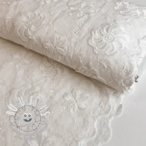 Tissu coton EMBROIDERY Catchy Flowy white