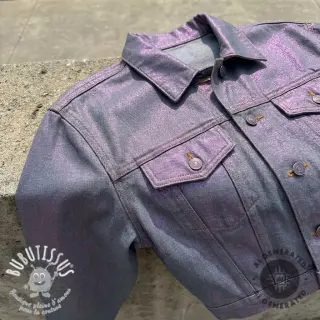 JEANS DENIM 8,5 OZ STRETCH WASHED metallic purple