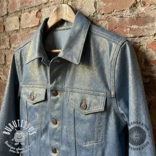 JEANS DENIM Metallic blue gold