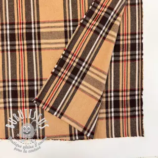Tissu déco Ecossais beige coffee