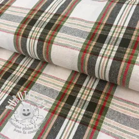 Tissu déco Ecossais ecru vert