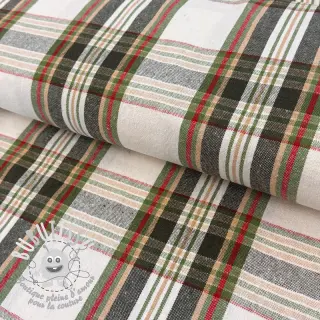 Tissu déco Ecossais ecru vert