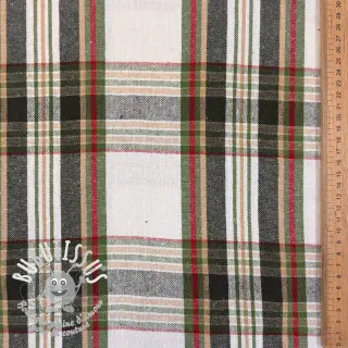 Tissu déco Ecossais ecru vert