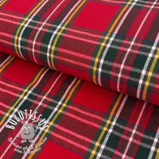 Tissu déco Ecossais rouge vert