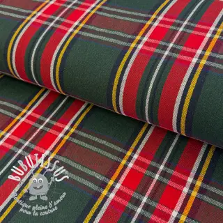 Tissu déco Ecossais vert rouge