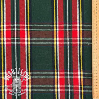 Tissu déco Ecossais vert rouge