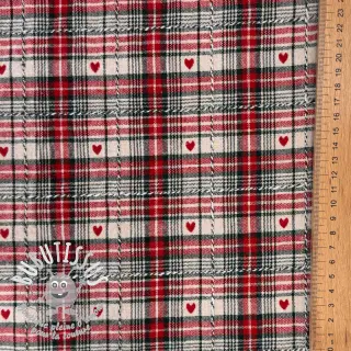 Tissu déco jacquard Villars ecru rouge