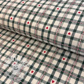 Tissu déco jacquard Villars ecru vert